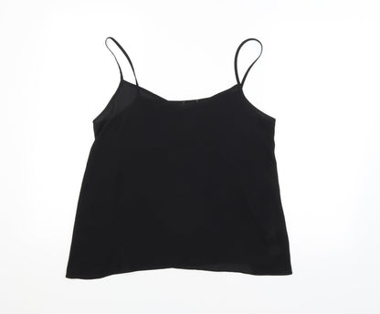 Womens UK Size 14 Preworn Black Basic T-Shirt