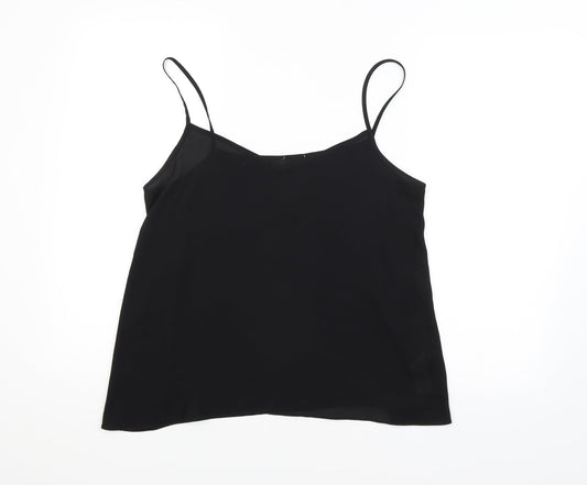 Womens UK Size 14 Preworn Black Basic T-Shirt