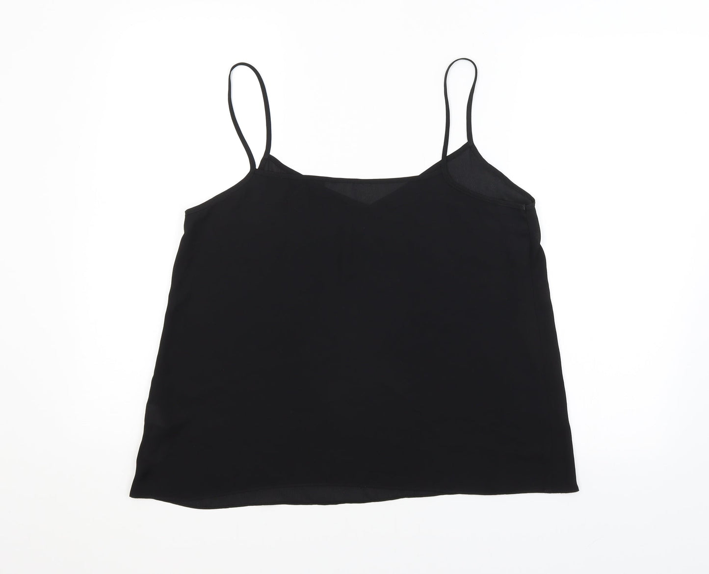 Womens UK Size 14 Preworn Black Basic T-Shirt