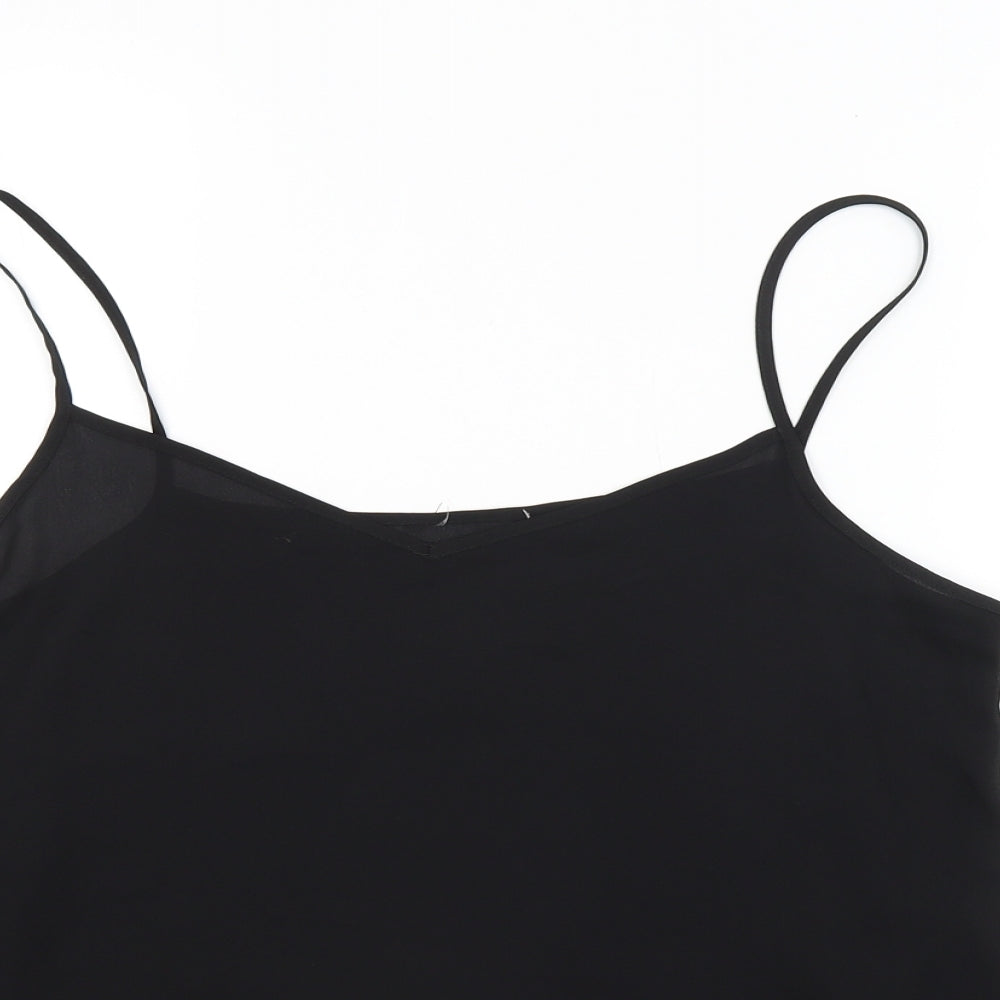 Womens UK Size 14 Preworn Black Basic T-Shirt