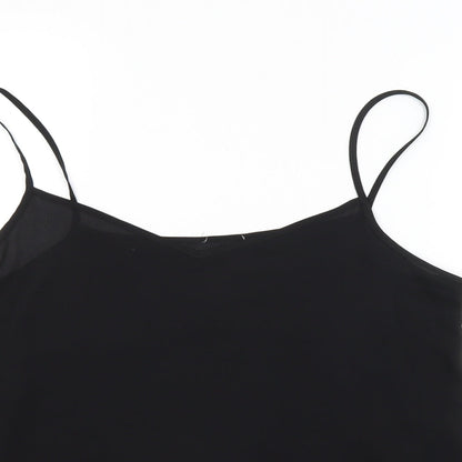 Womens UK Size 14 Preworn Black Basic T-Shirt