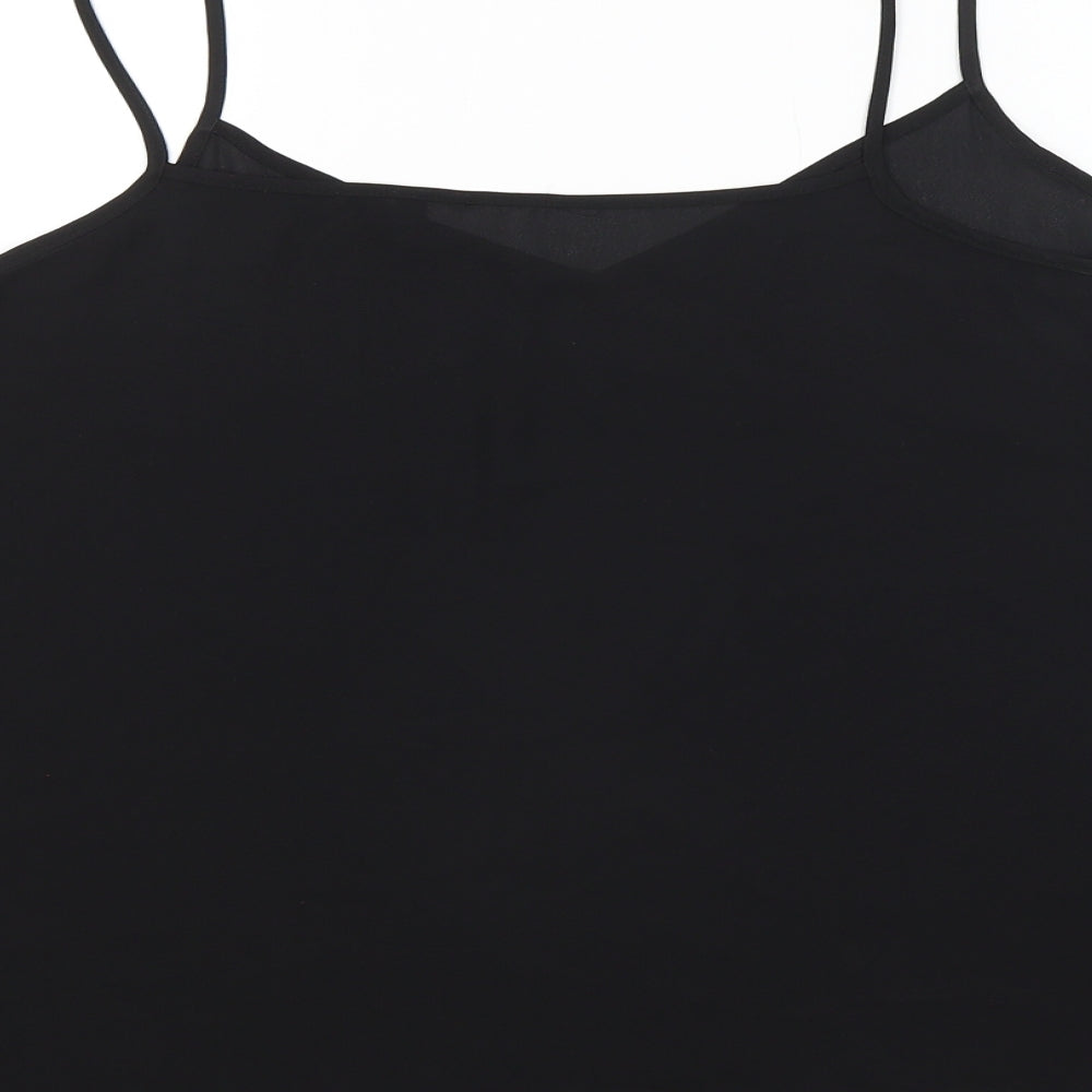 Womens UK Size 14 Preworn Black Basic T-Shirt