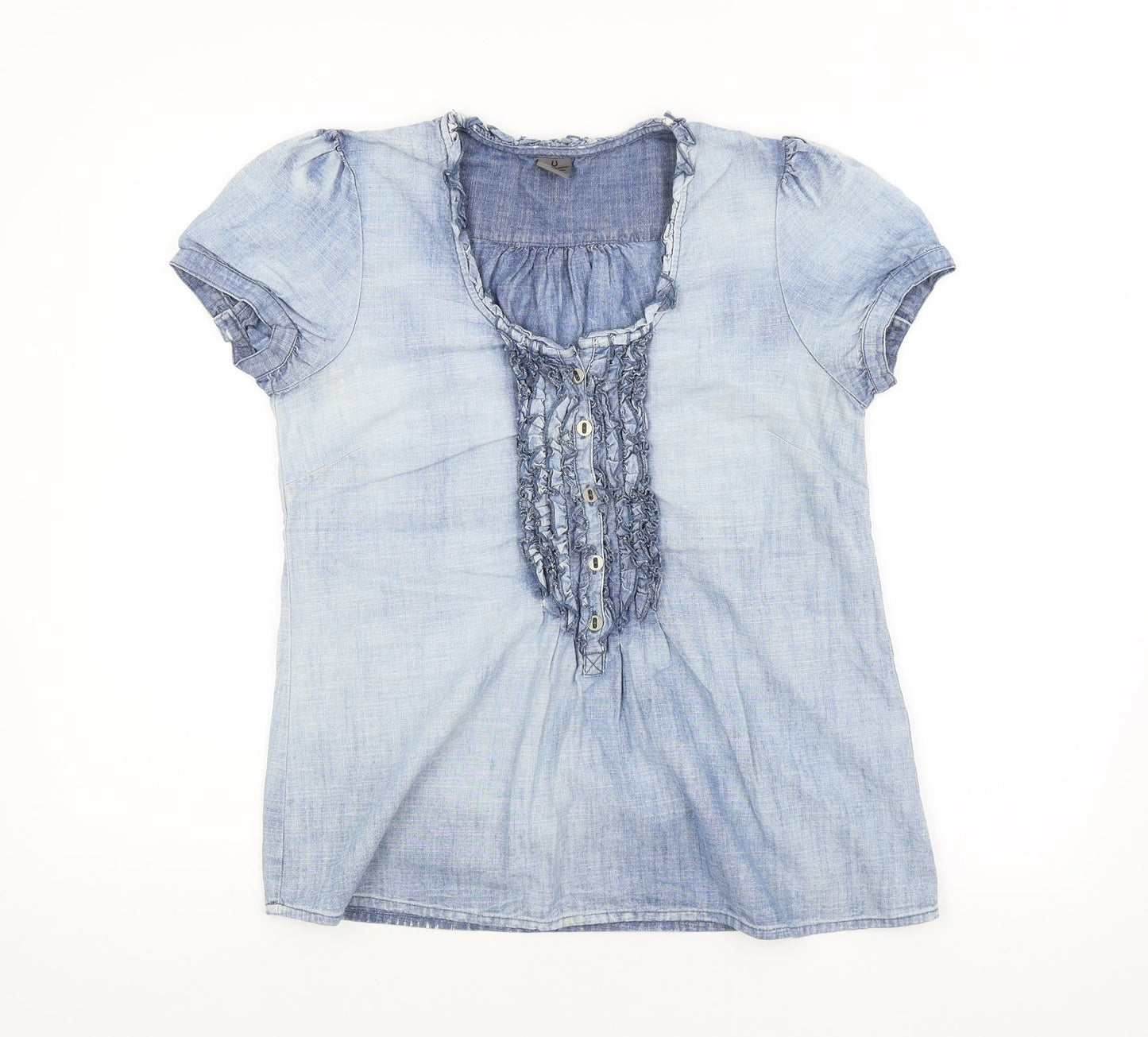 Womens UK Size M VERO MODA Blue Basic Blouse