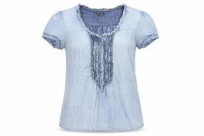 Womens UK Size M VERO MODA Blue Basic Blouse