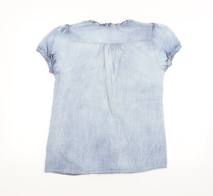 Womens UK Size M VERO MODA Blue Basic Blouse