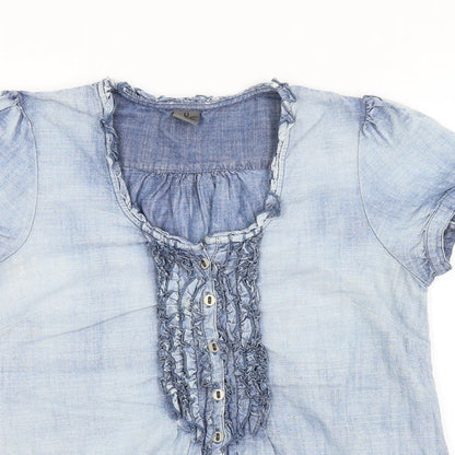 Womens UK Size M VERO MODA Blue Basic Blouse