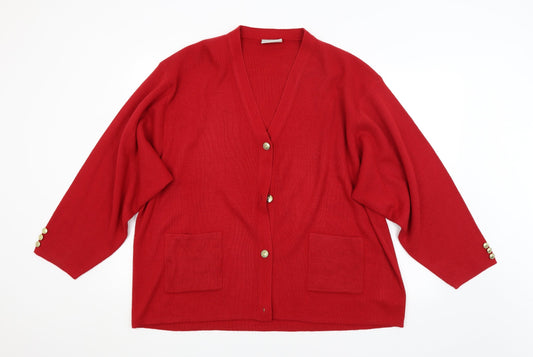 Daxon Womens Red   Cardigan Jumper