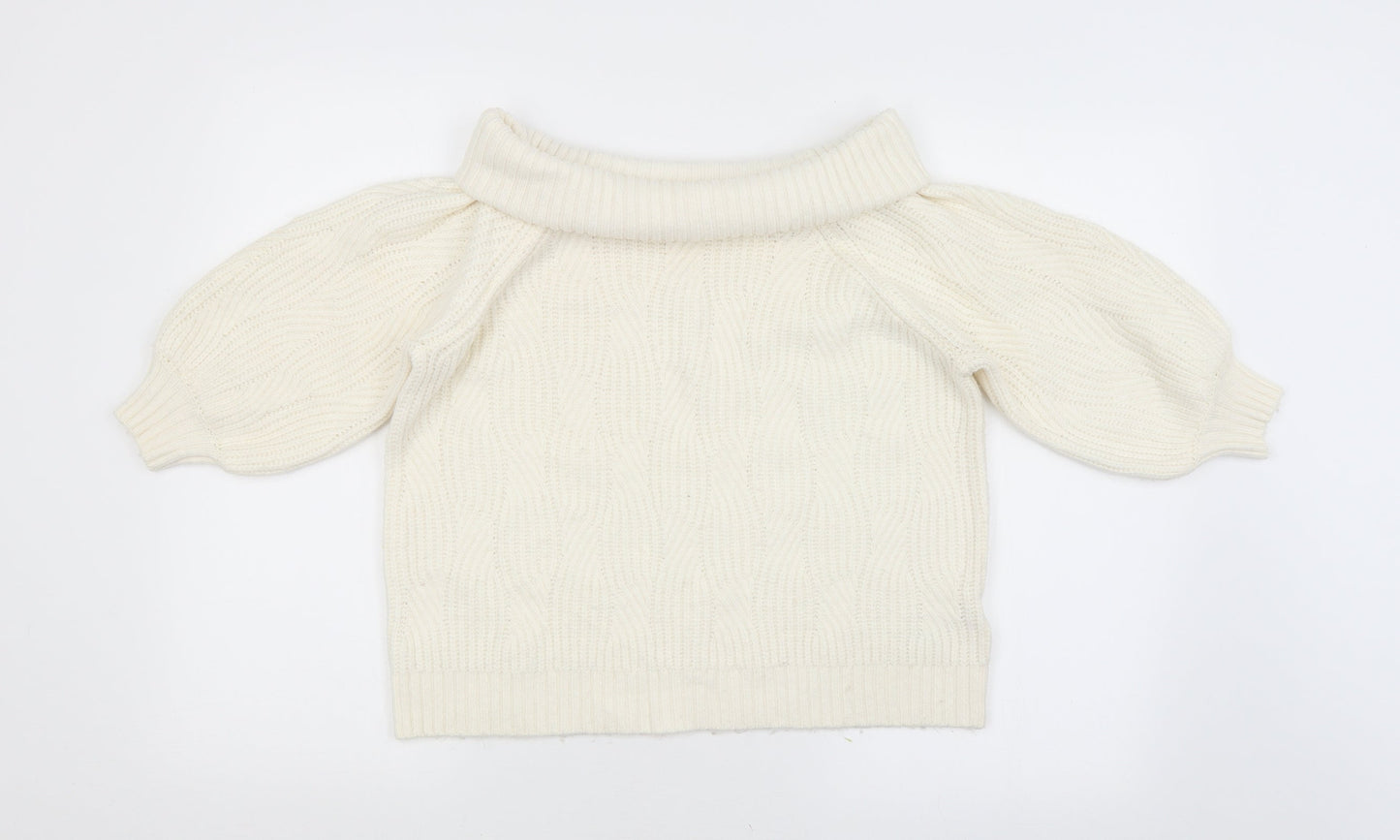 Womens UK Size 10 Miss Selfridge White Pullover Jumper