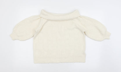Womens UK Size 10 Miss Selfridge White Pullover Jumper