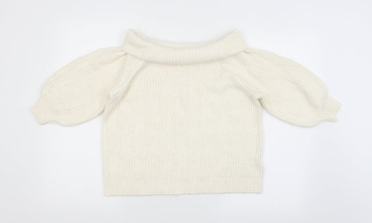Womens UK Size 10 Miss Selfridge White Pullover Jumper