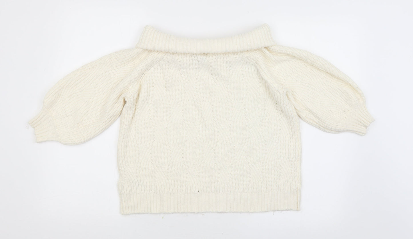 Womens UK Size 10 Miss Selfridge White Pullover Jumper