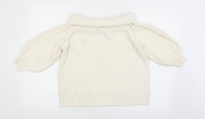 Womens UK Size 10 Miss Selfridge White Pullover Jumper