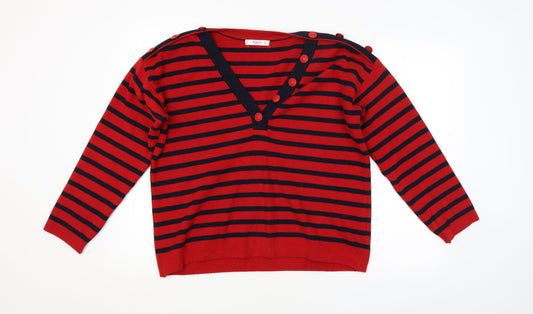 Womens UK Size M Mango Red Pullover Jumper