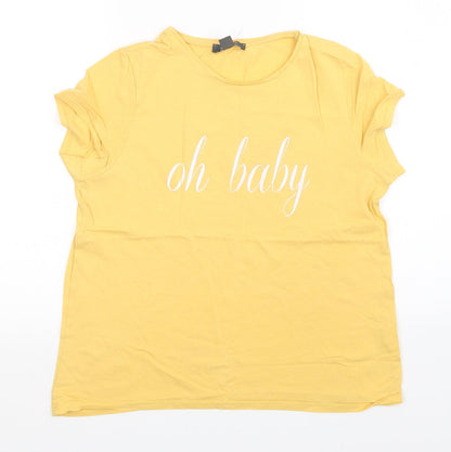 Primark Womens Yellow   Basic T-Shirt Size 12