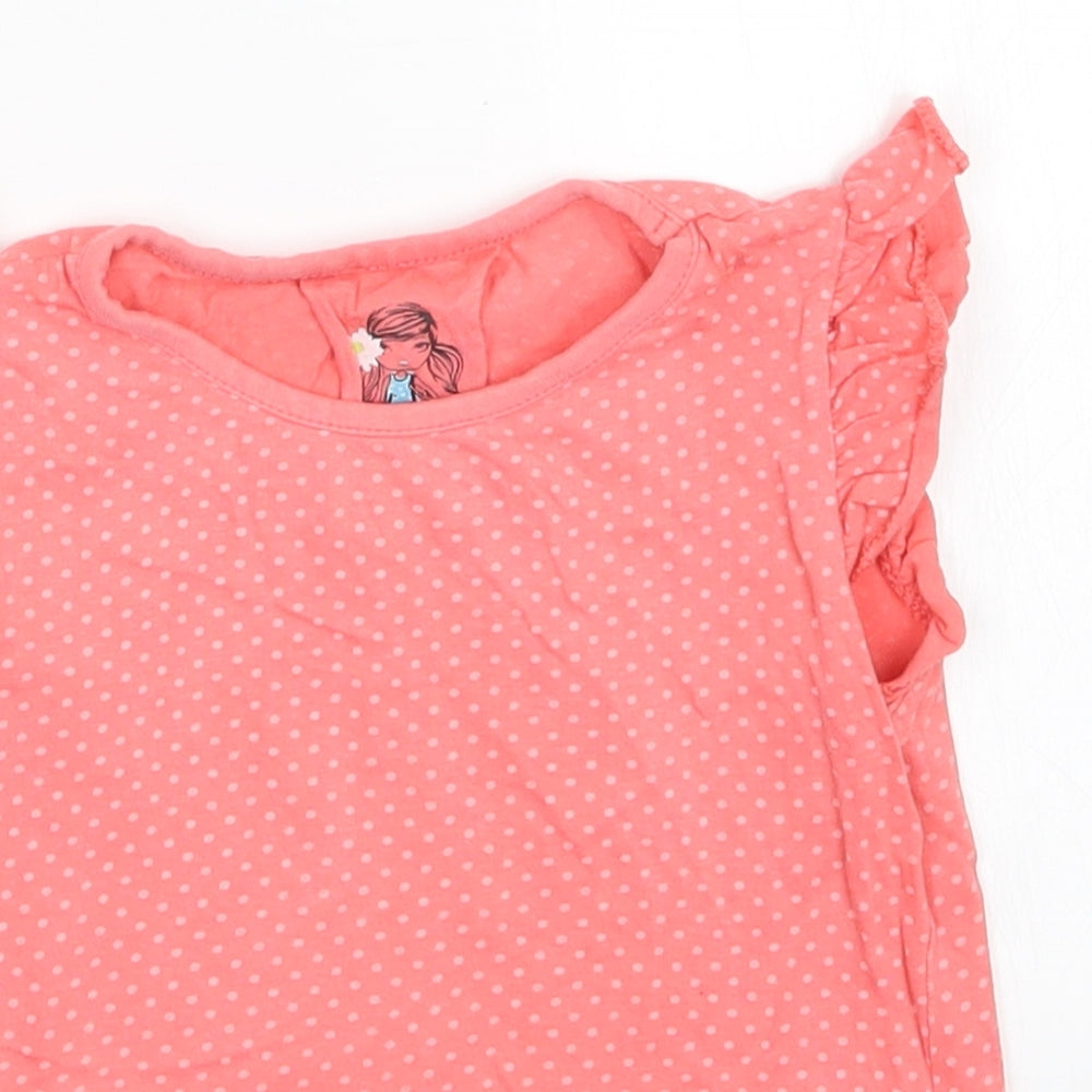girl2girl Girls Pink Polka Dot  Basic T-Shirt Size 2-3 Years