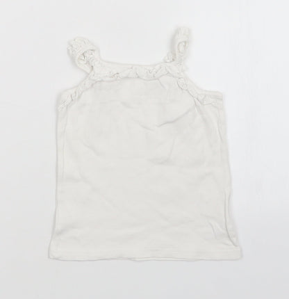 Matalan Girls White   Basic Tank Size 2-3 Years