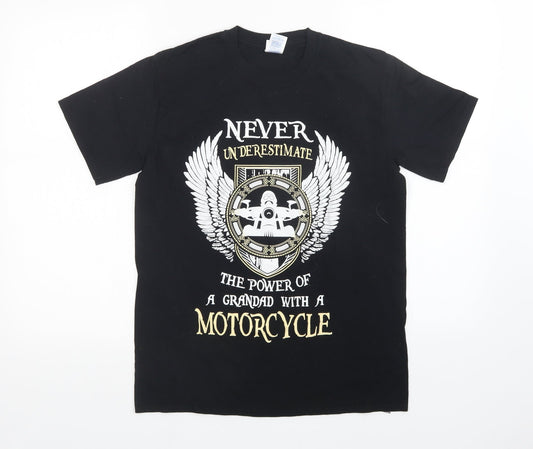 Mens UK Size M Gildan Black  T-Shirt