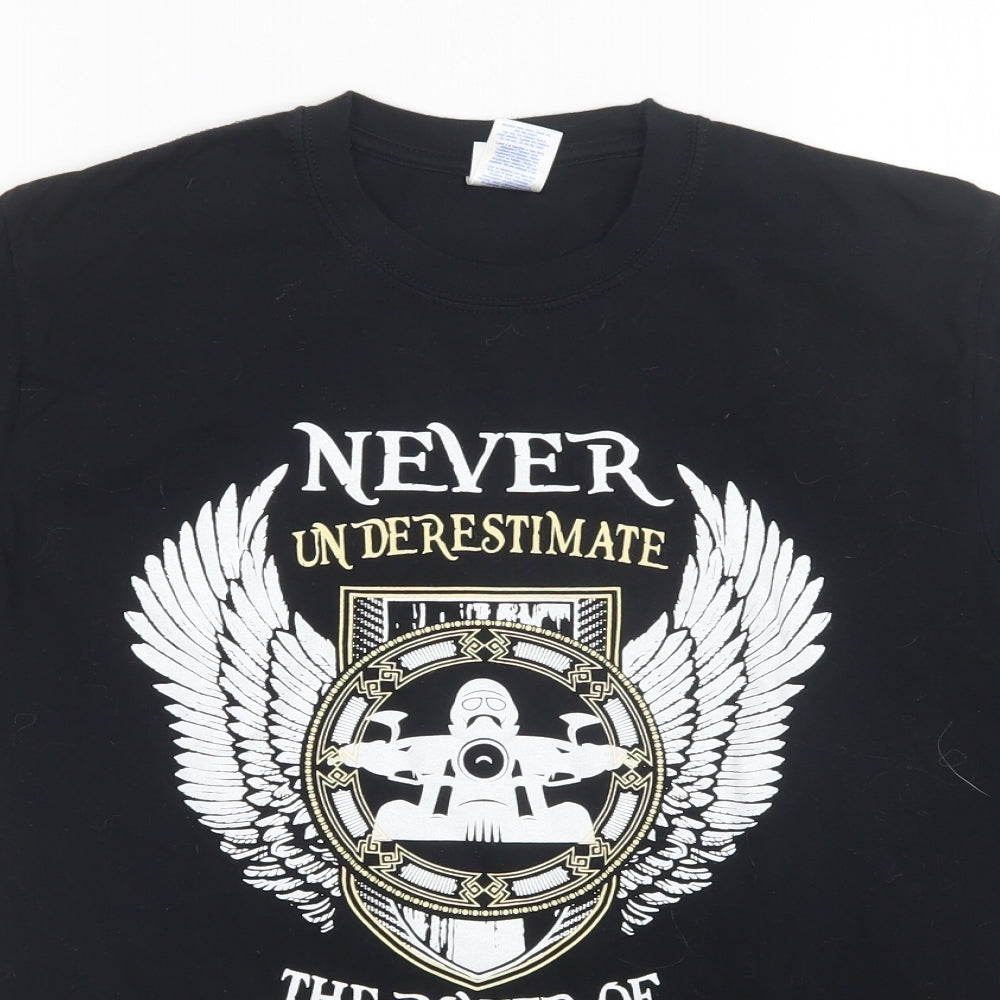 Mens UK Size M Gildan Black  T-Shirt