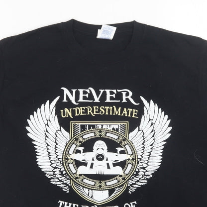 Mens UK Size M Gildan Black  T-Shirt