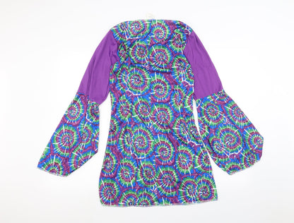 Womens UK Size One Size Preworn Purple Basic Blouse