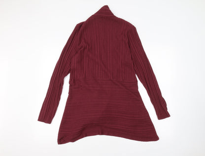 Womens UK Size 10 Preworn Red Cardigan Jumper
