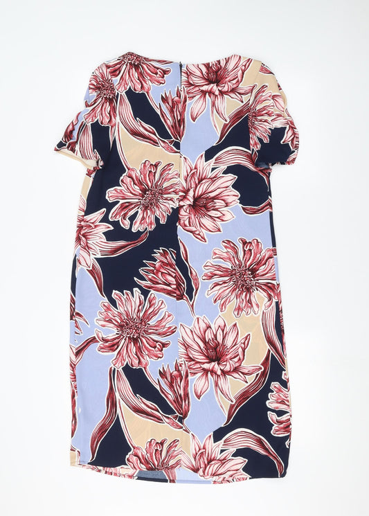 Marks and Spencer Womens Blue Floral  A-Line  Size 10