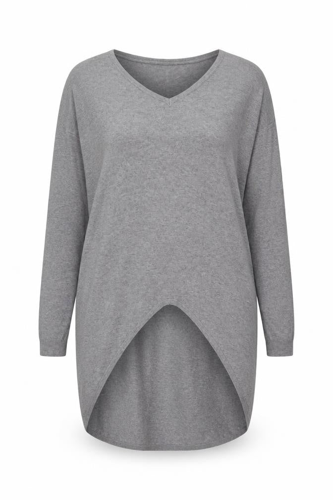 Womens UK Size One Size Preworn Grey Pullover Jumper