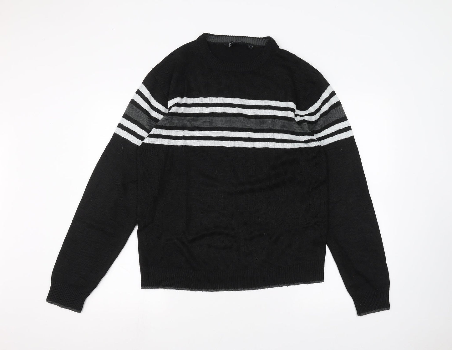 Cutting Edge Mens Black   Pullover Jumper Size L