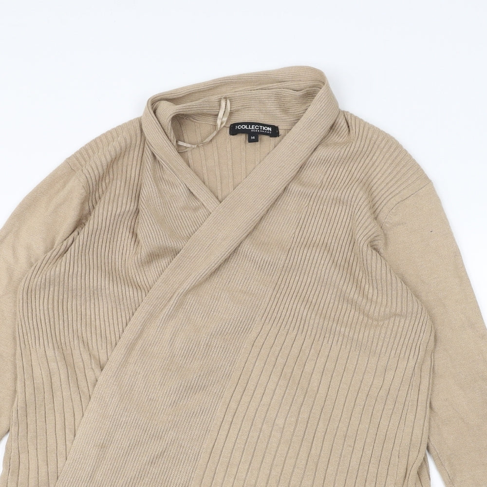 Womens UK Size 14 Debinhams Brown Cardigan Jumper