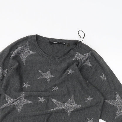 Womens UK Size 12 Golddigga Grey Pullover Jumper