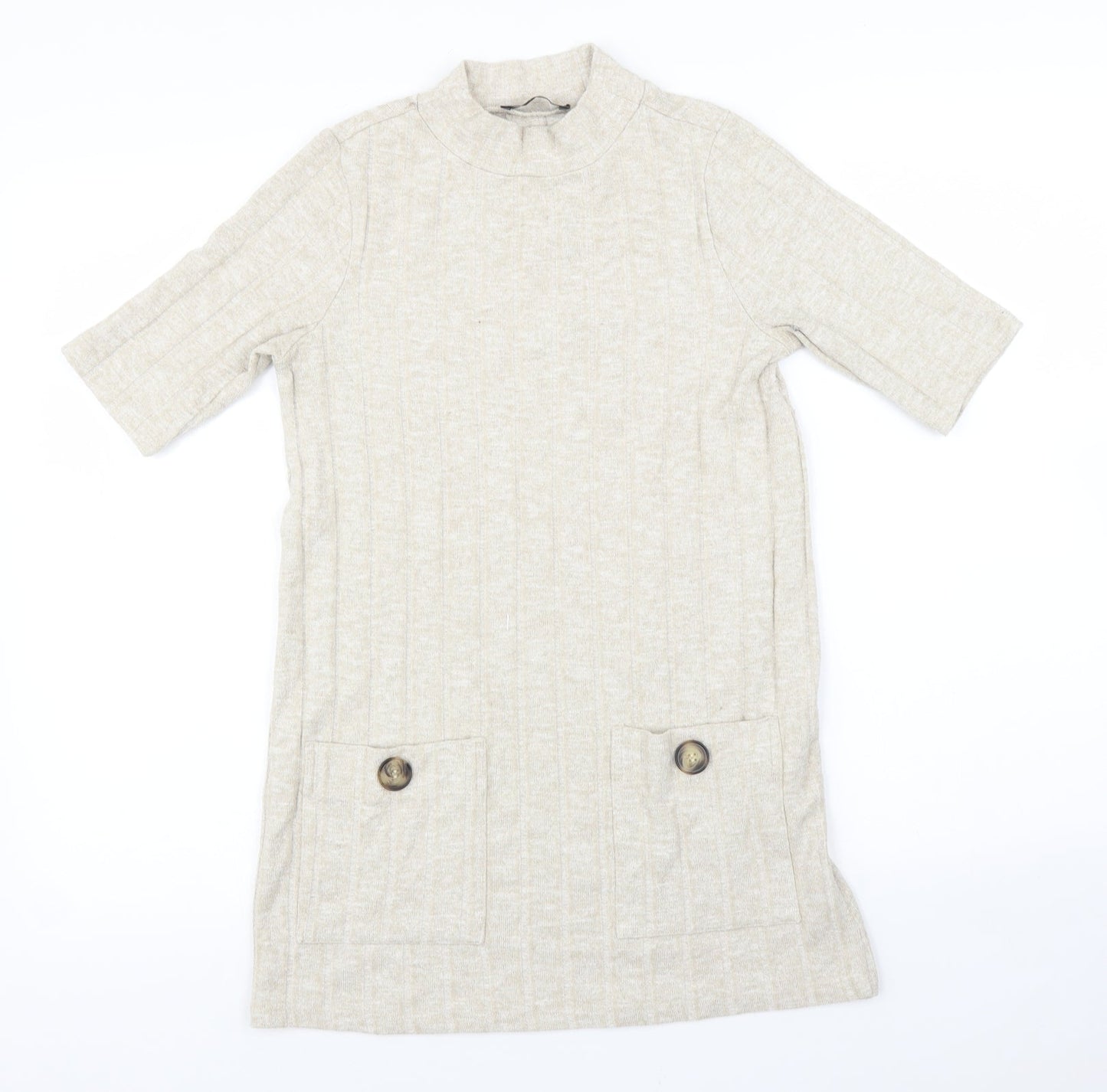 F&F Womens Beige   T-Shirt Dress  Size 8