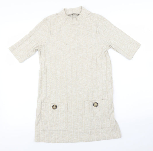 F&F Womens Beige   T-Shirt Dress  Size 8