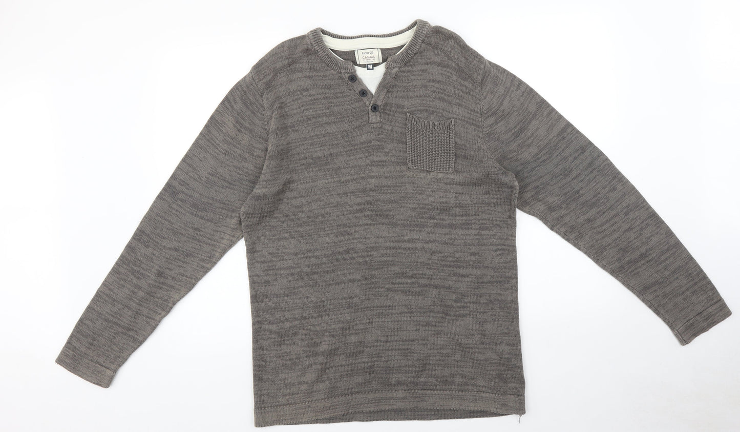 George Mens Grey   Pullover Jumper Size M