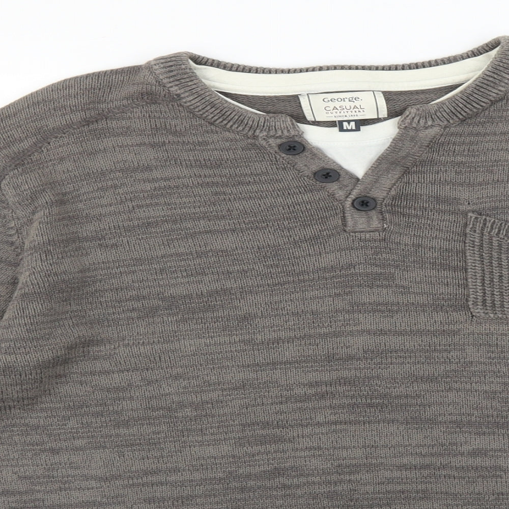 George Mens Grey   Pullover Jumper Size M