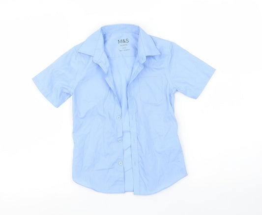 Marks and Spencer Boys Blue    Button-Up Size 5-6 Years  - School