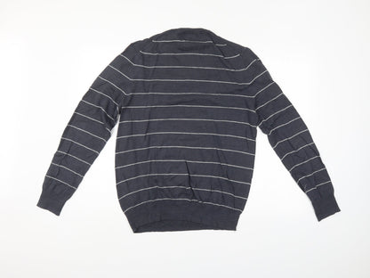 Gap Mens Grey Striped  Pullover Jumper Size M