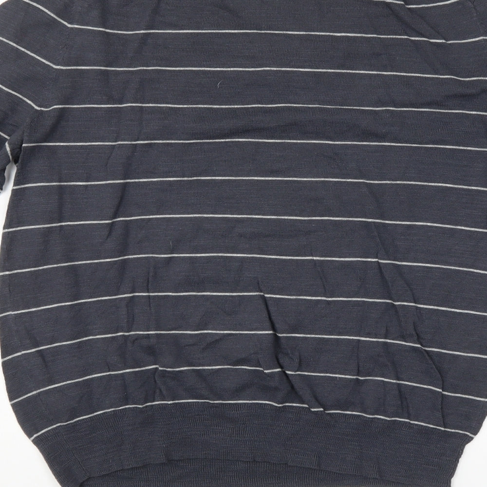 Gap Mens Grey Striped  Pullover Jumper Size M