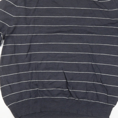 Gap Mens Grey Striped  Pullover Jumper Size M