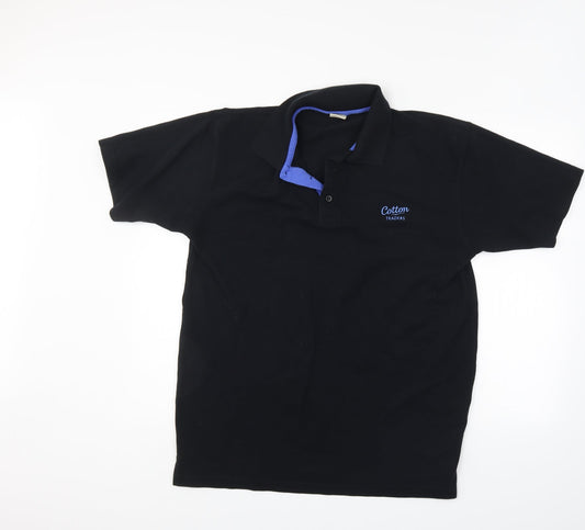 Cotton Traders Mens Black    Polo