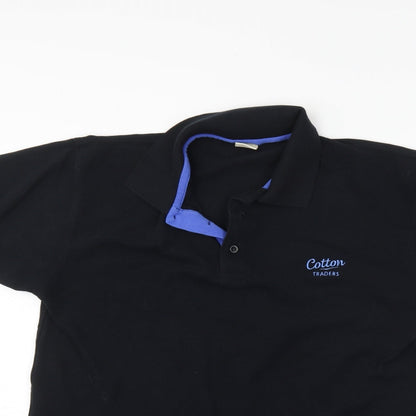 Cotton Traders Mens Black    Polo