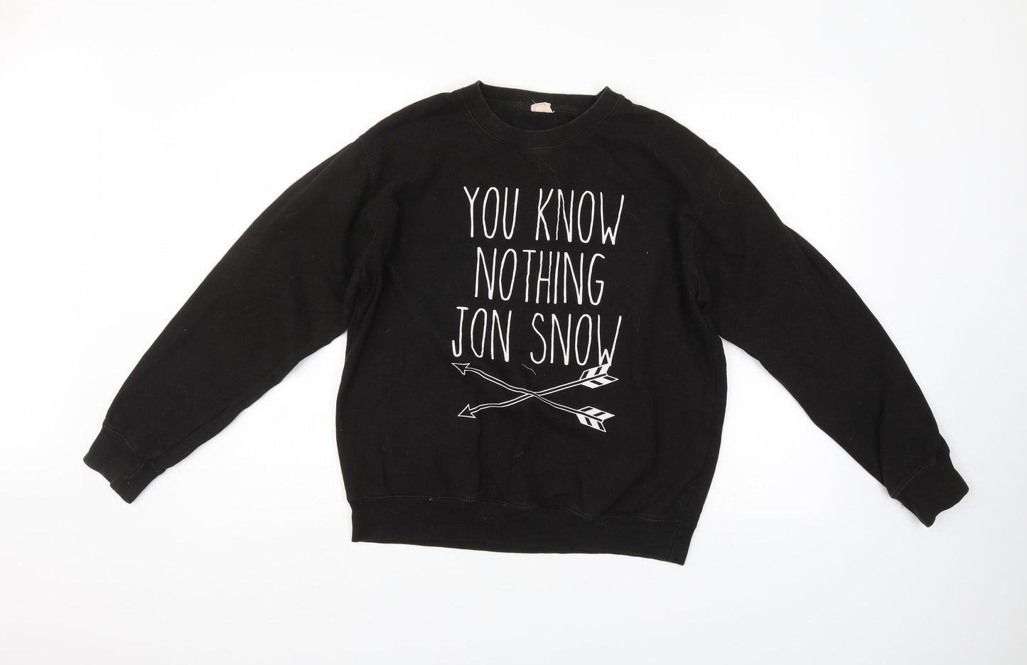 Mens UK Size M Just Hoods Black Pullover Sweatshirt