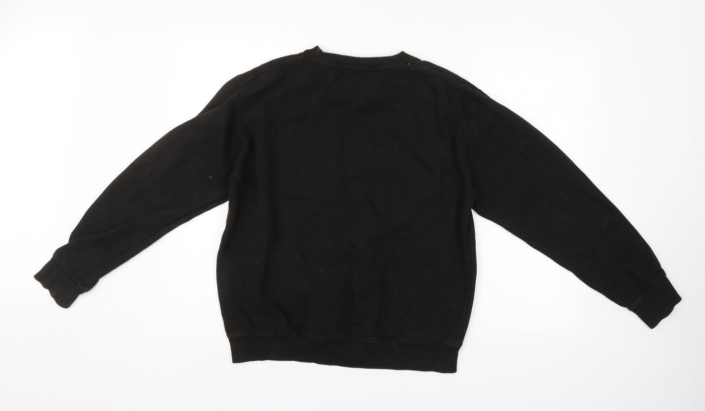 Mens UK Size M Just Hoods Black Pullover Sweatshirt