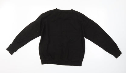 Mens UK Size M Just Hoods Black Pullover Sweatshirt