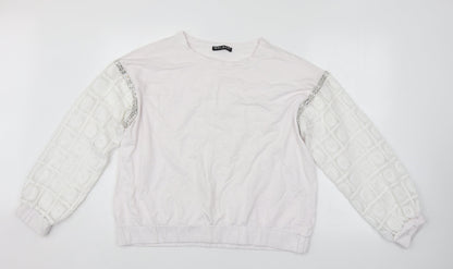 Womens UK Size L Select White Pullover Jumper