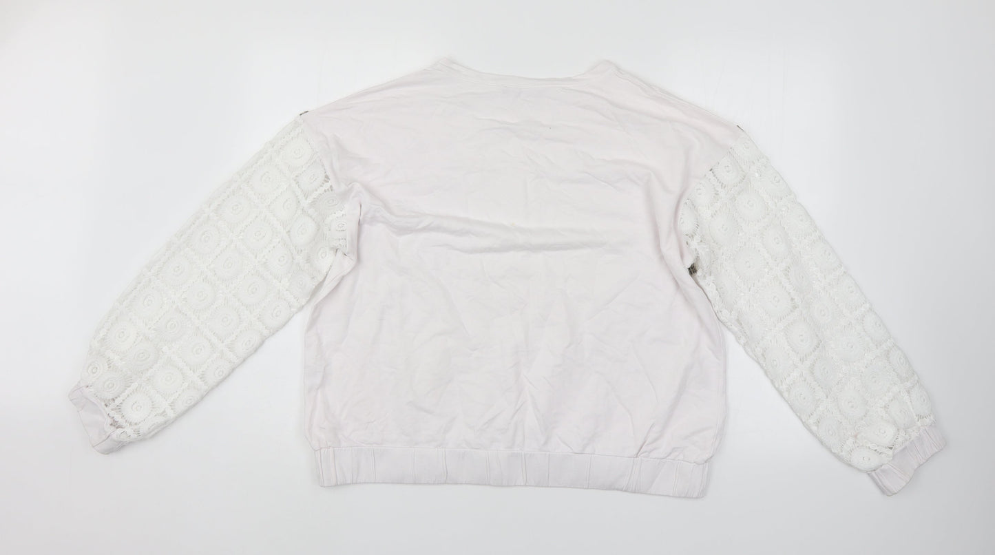 Womens UK Size L Select White Pullover Jumper