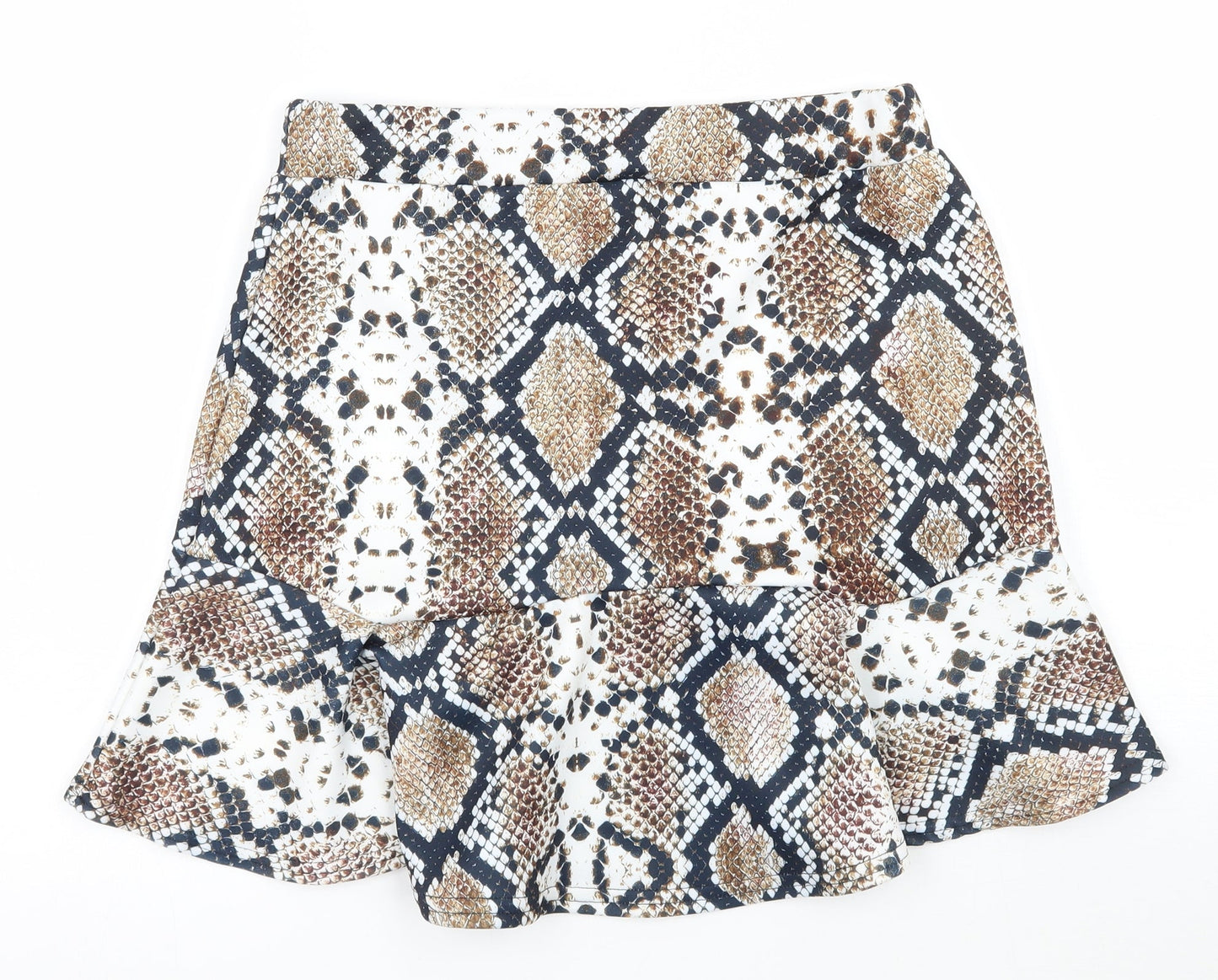 Nasty Gal Womens Multicoloured Animal Print  A-Line Skirt Size 12