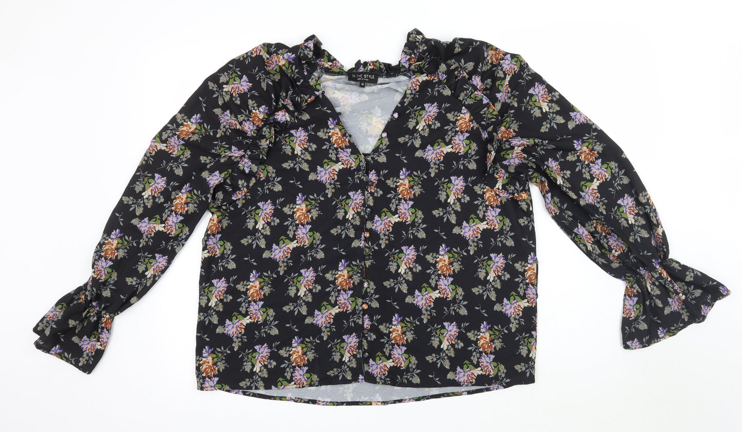 Womens UK Size 10 In the Style Black Basic Blouse