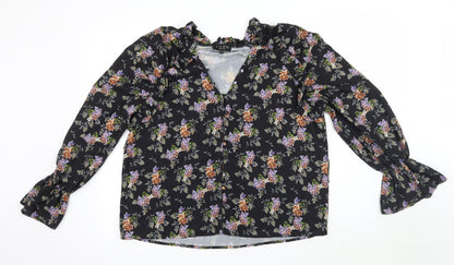Womens UK Size 10 In the Style Black Basic Blouse