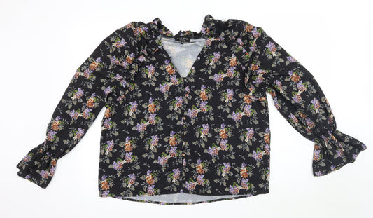 Womens UK Size 10 In the Style Black Basic Blouse