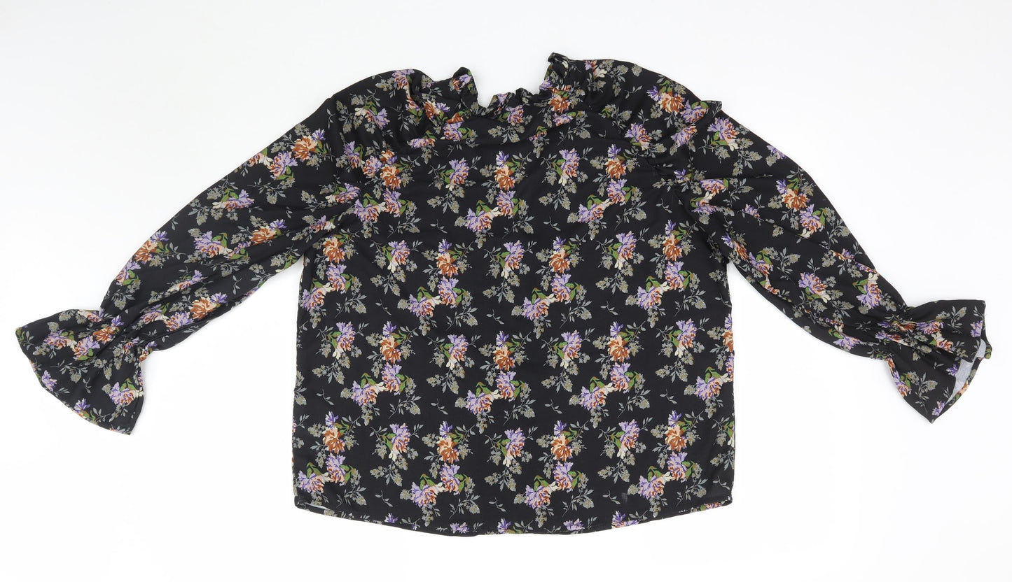 Womens UK Size 10 In the Style Black Basic Blouse